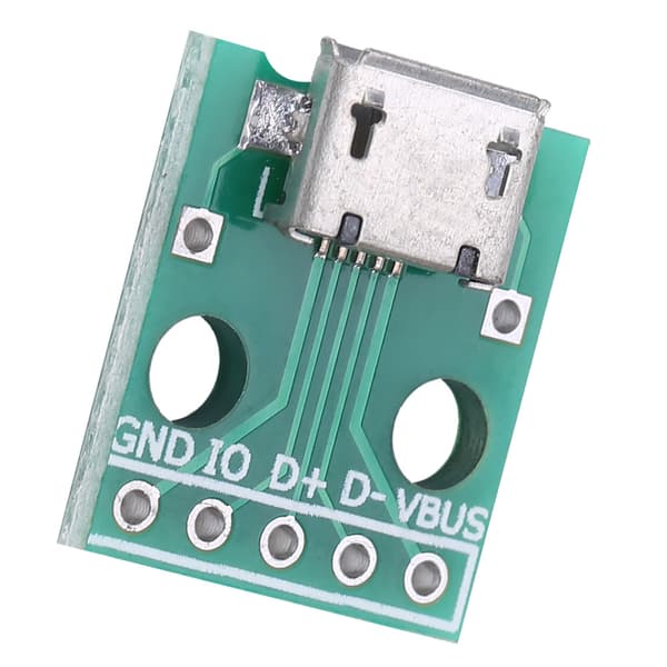 10 kpl Micro USB -naarasliitin DIP-adapterilevyyn 5-nastainen 2,54 mm nousu