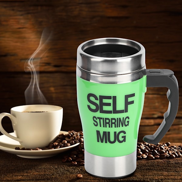 Elektrisk kaffemjölk automatisk blandningskopp rostfritt stål intelligent självomrörande muggGrön 320ml