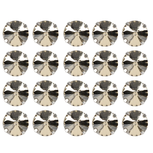 20 st DIY klodiamanter bröllopsklänning retro mode hantverk glas kläddekorationer 17 mm ljusbrun rund glas klodiamant