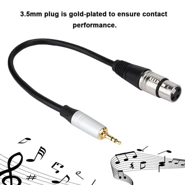 Stereo 3,5 mm hann til XLR hunn lydkabelkonverter 3,5 mm adapter 0,3 m lengde