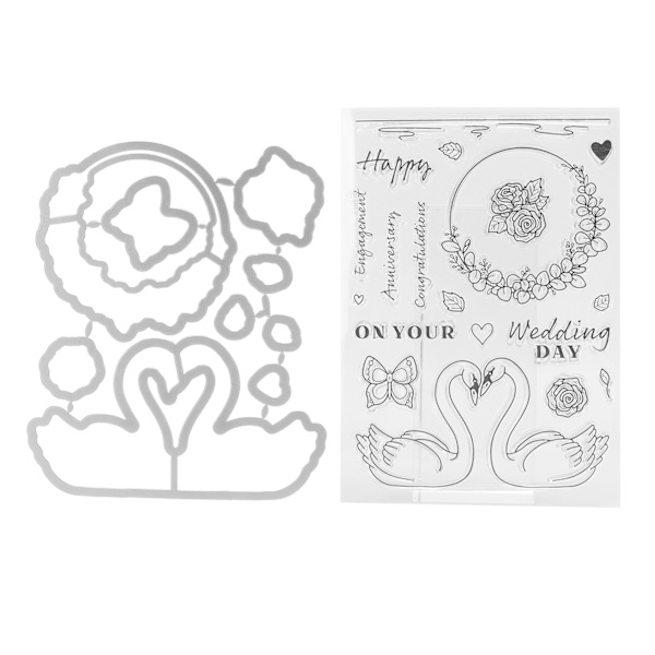 Klare stempler Gjennomsiktig Valentinsdag-tema TPR Karbonstål Gjenbrukbart DIY Easy Carving Pregeverktøy for konvolutter