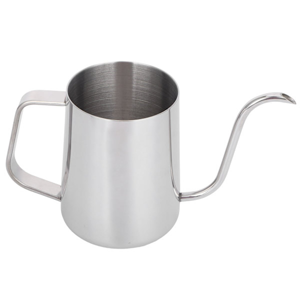 600 ml kaffedroppkanna 304 rostfritt stål smal pip tjock kaffekanna med lock