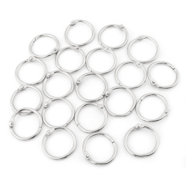 20 STK Metal Hængslet Ring Bogbinder Split Nøgleringe Album Scrapbog Løsbladsklips (30 mm)