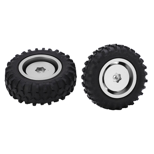2 kpl/setti 55 mm metalliset vanteet ja renkaat Axial SCX24 1/24 RC-autoon, hopeanväriset