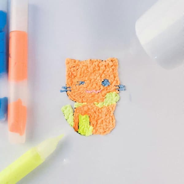 6 stk. Puffys Popcorn-penner Sett Kunst Kruseduller Kunst Malingsutstyr for gutter jenter barn Tetrapak