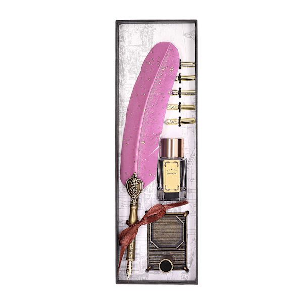 Kalligrafi Pen Retro Elegant Holdbar Slitasje Praktisk Praktisk Attraktiv Dekorativ Skriveverktøy for HjemRosa