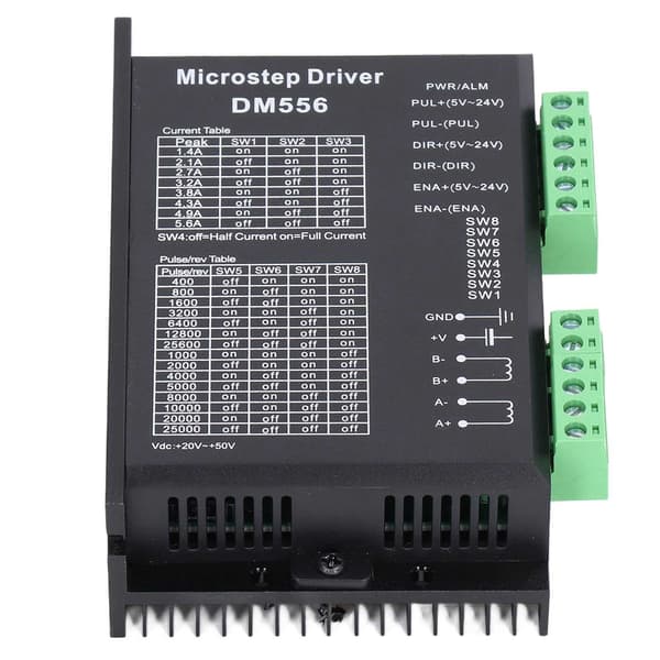 Mikrotrinsdriver Digital til 57 86 NEMA23 NEMA34 Stepmotorcontroller 2-faset 5,6A DM556-Sort-1 Stykke