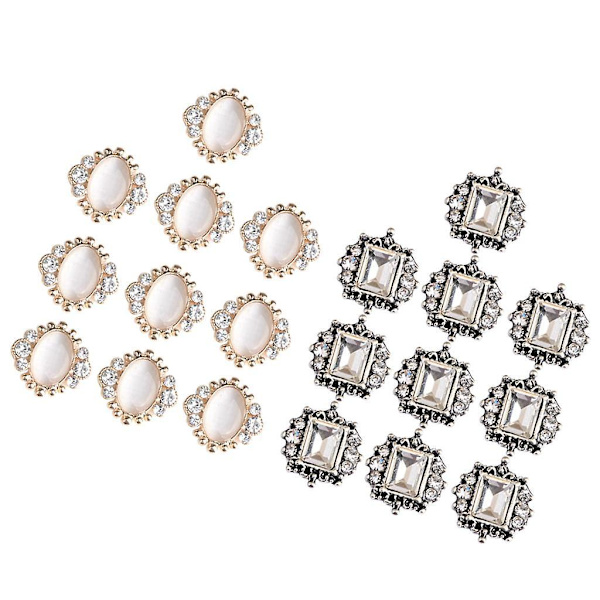 20 st Diamant Ädelsten Strass Kristall Flatback Knappar Utsmyckningar Gåvor