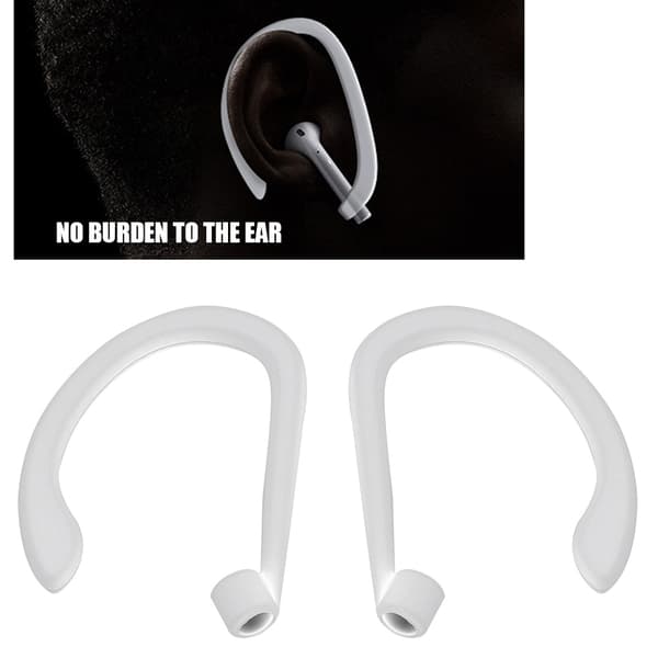 Silikone Øretelefon Ørekrog Klemmeholder til AirPods Bluetooth Headset Sport (Hvid)