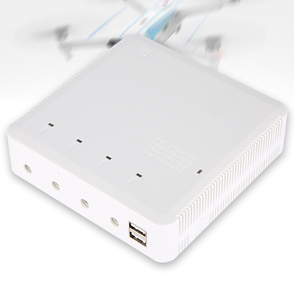 4 Batteriporte + 2 USB-opladnings RC Drone-oplader til XIAOMI FIMI X8 SE-droner 100-240V Hvid US