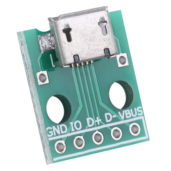 10 kpl Micro USB -naarasliitin DIP-adapterilevyyn 5-nastainen 2,54 mm nousu