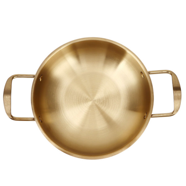 Guld koreansk Ramen Pot Nudelgryta i rostfritt stål Bärbar köksgryta för hushåll 28cm / 11in