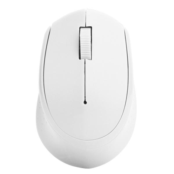 2,4 GHz mus - lydløs, ergonomisk, mini, bærbar med trådløs modtager til stationær computer, bærbar computer - hvid