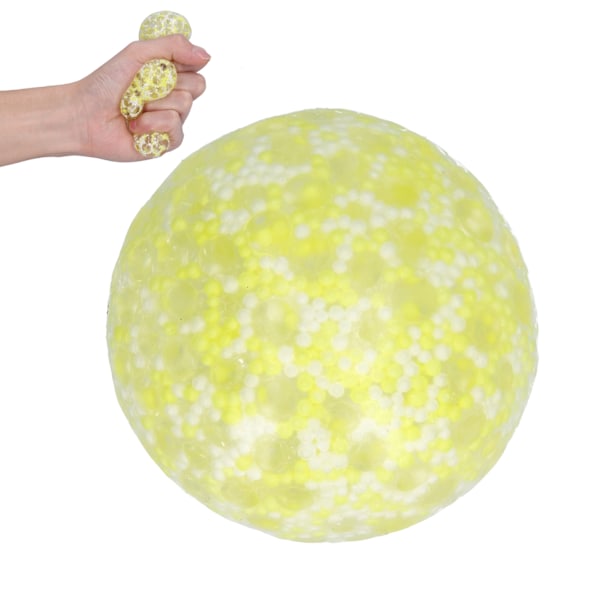 Stressavlastende ball, klem angstlindring, dekompresjonsball, leketøy for barn over 3 år, gul