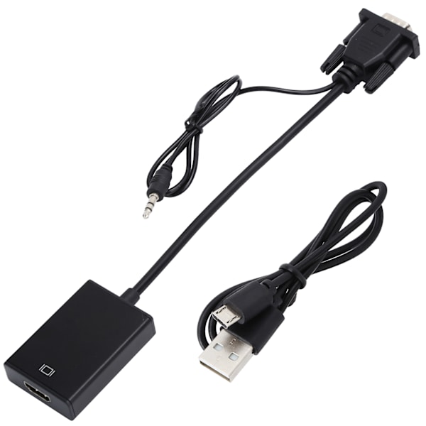 VGA til HD Multimedia Interface Adapterkabel med lydkabel 1080P VGA-konverter