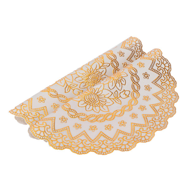 2 stk. 30 cm x 30 cm bordbrikker i gull til bryllup og fest - Stil 03