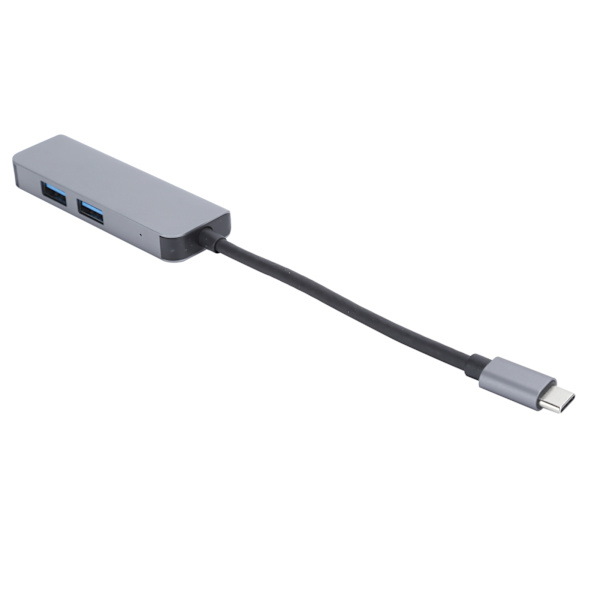 Multifunktionel Type C Hub HDMI 2x USB3.0 Output Adapter Dockingstation Aluminiumslegering