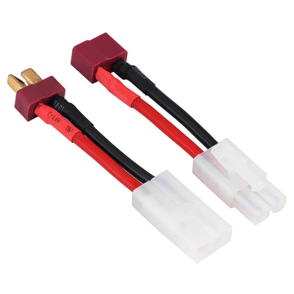 2 stk./sæt T-stik hun/han til Tamiya han/hun adapterkabel 14 AWG ledning RC tilbehør