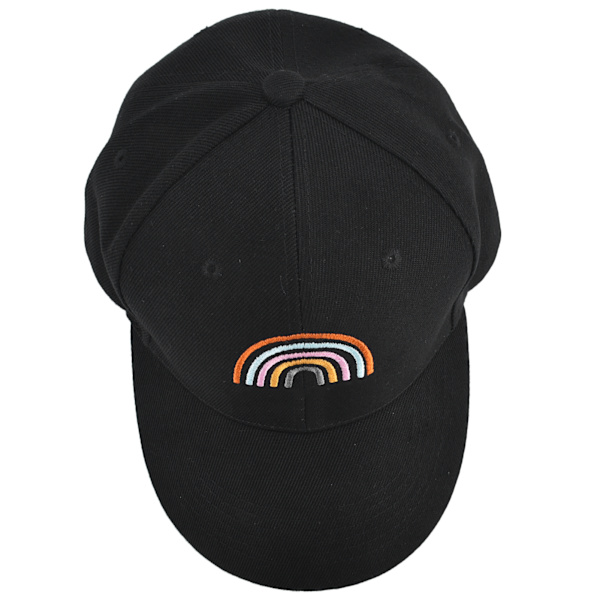 Broderad förälder-barn hatt barn justerbar basebollkeps för utomhusresor svart (barn)