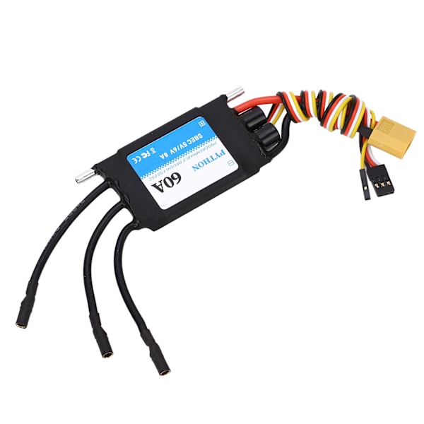 RC elektrisk fartskontroller 60A vanntett ESC for RC båt RC skipsmodell 5V 6V 8A svart