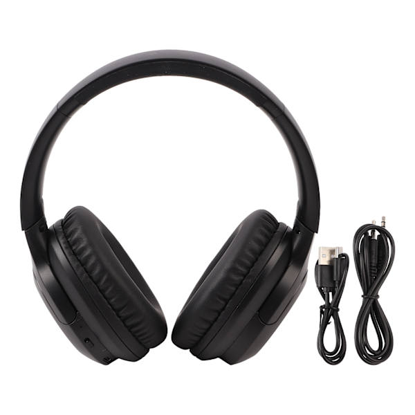 Bluetooth-kuulokkeet, melunvaimennus, häviötön stereo, taitettava langaton kuuloke urheiluun, juoksuun, matkustamiseen, musta