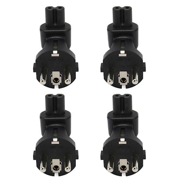 4 stk. EU4.8MM til IEC320 C7 Strømadapter Universal Standard Datamaskin Strømadapter EU-plugg 100‑250V