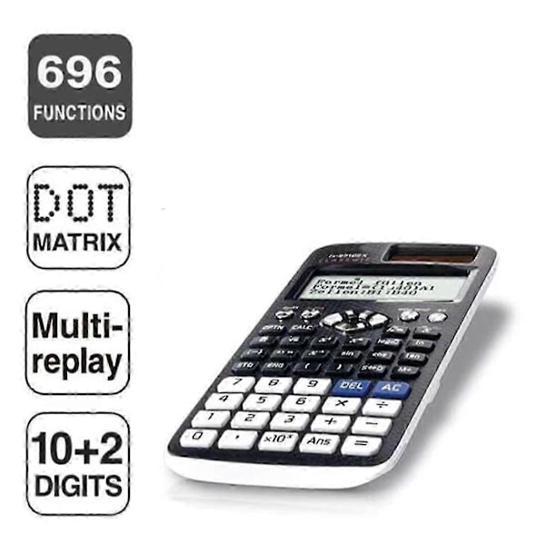 991EX Videnskabelig Lommeregner Digitalt Stort Display 696 Funktioner kompatibel med Mellemhøj Skole Solar Scien