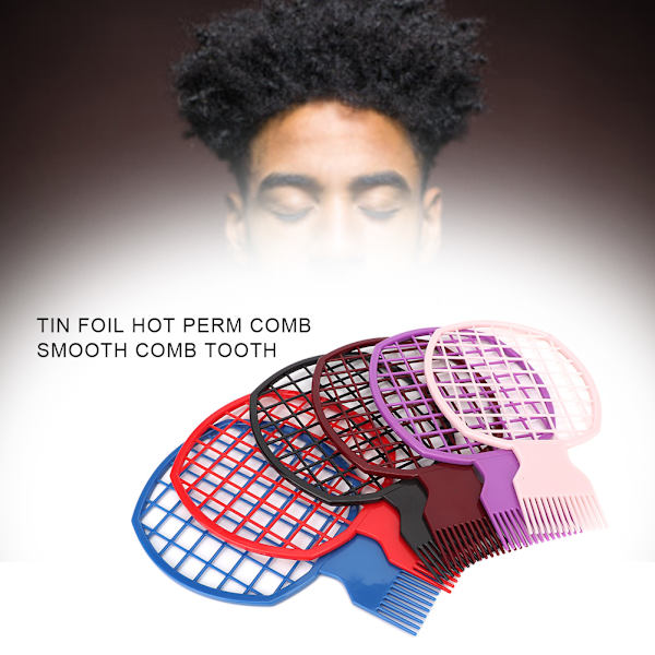 6 stk/pose Stanniol Hot Perm Kam Frisørværktøj Dreadlocks Kam Hårstyling Kam