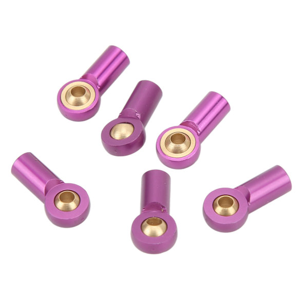 6 st aluminiumlegering M3 länkstångsändeled kulledshållare för 1/10 RC-bil lila