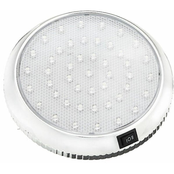 12V LED-sisävalo asuntoautoon, On/Off-kytkin matkailuautoon, asuntovaunuun, moottoriveneeseen, viileä valkoinen, kromipinta
