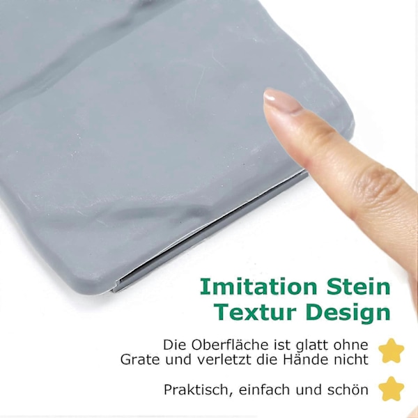 10-pack Stenliknande Kantstöd för Trädgårdsgräsmatta Grå 245cm Rabatter Låssystem Flexibel Kantstaket