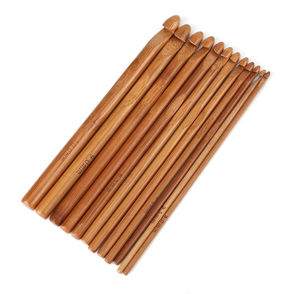 12 st/ set Kolsyrad bambu sticknålssats Set Tröja Nålar Garn vävverktyg