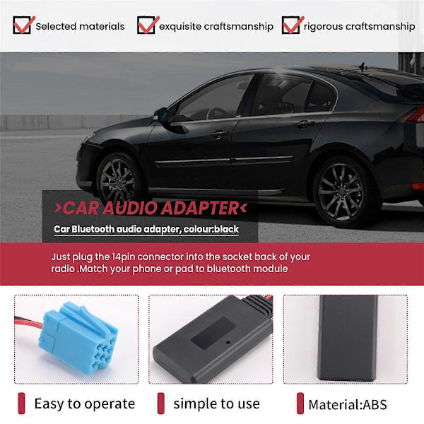Auton Bluetooth-audioadapteriliitäntä MINI 6Pin & 8Pin