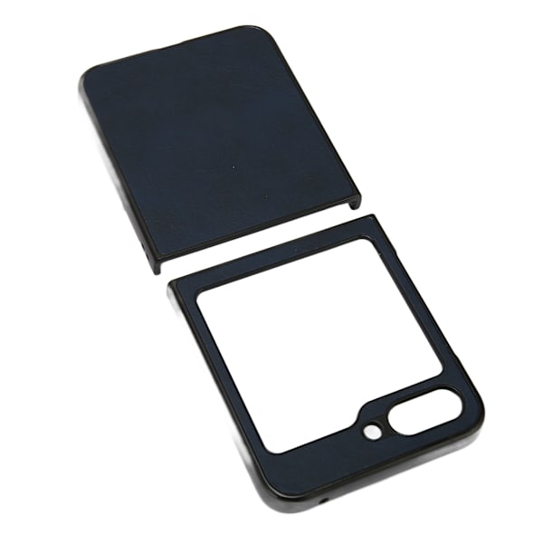 Foldbar skærm telefon beskyttende læder etui anti-scratch drop proof mobiltelefon etui til Galaxy Z Flip 5 to farver blå kohud korn