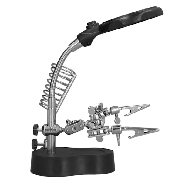 Loddestation Forstørrelsesglas Hjælpeklemme Stativ Desktop Forstørrelsesglas til Små Genstande Miniaturer Projekter