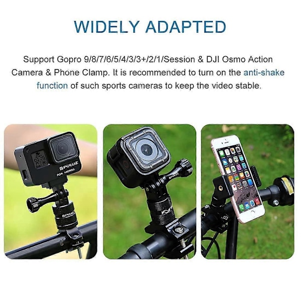 Lämpligt Cykel Motorcykel Styrefäste för GoPro Cykelfäste, PULUZ 360 Graders Rotation