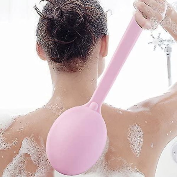 Exfolierande rygg- och kroppsborste med långt halkfritt handtag, för män och kvinnor