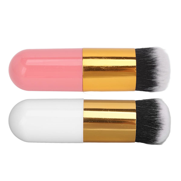Ansiktsfoundation Makeup Borste Artificiell Fiber Mjuk Hudvänlig Chubby Makeup Borste Rosa Guld Vit Guld