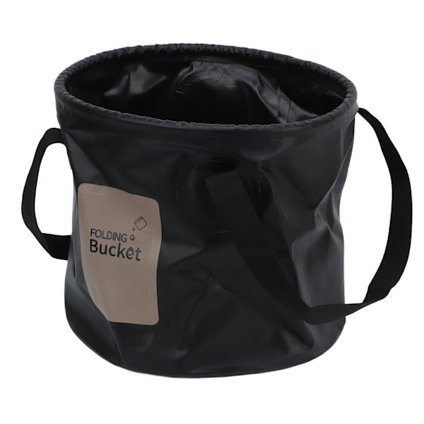 Hopfällbar Campinghink 10L Kapacitet Livsmedelskvalitet PVC Mesh Sida Förstärkt Rep Bärbar Utomhus Fällbar Hink för Resor Svart