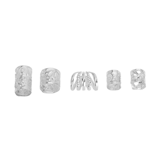 300 st skäggpärlor DIY Retro Lätta Hårpärlor Utsökta Dreadlocks Pärlor för Män Kvinnor Silver