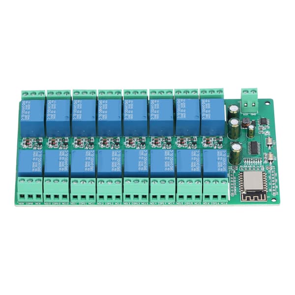 Relémodul 16 kanaler WiFi fjernkontroll utviklingskort DC 24V for ESP8266