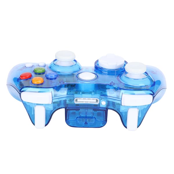 Trådløs Gamepad Gennemsigtig Computer Gaming Controller med Lys til X360/WindowsBlå