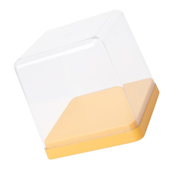 Figurer Display Förvaringslåda Transparent Skydd Dammtät Stapelbar Figur Samlingsbox Gul
