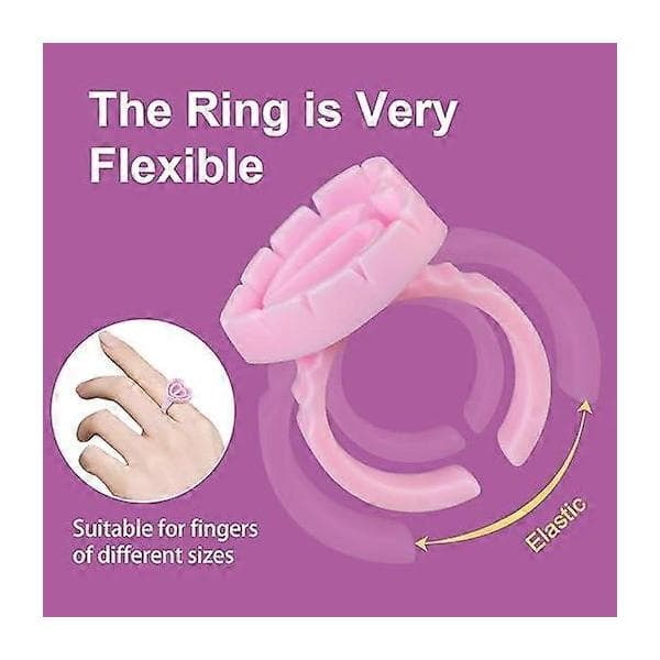 100 STK Limringer Vipperingskopper for Lim Limringer for Vippeextensions Vippelimholder Vippelimringer Smarte Limkopper (Rosa)
