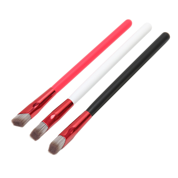 3ST Brow Concealer Contour Brush Grått hår Rött Vit Svart Handtag Vinklat Tunt Set