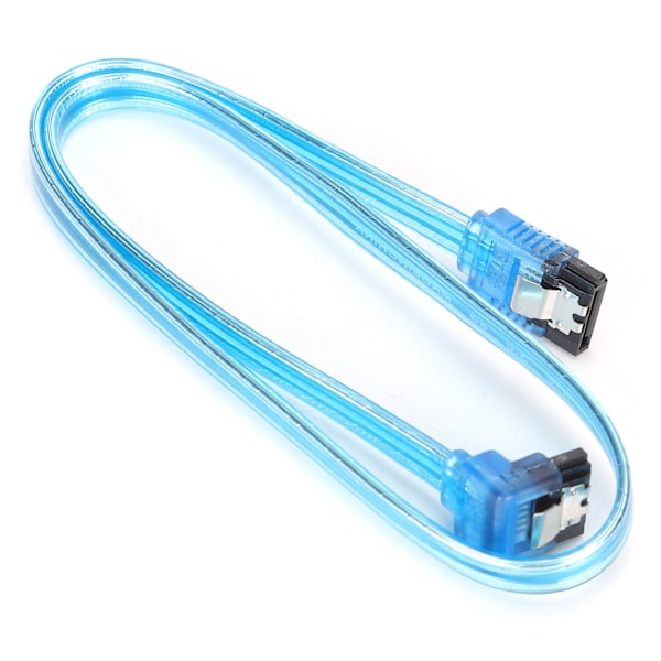 Sata Cable 3.0 SolidState gjennomsiktig blå serieport datakabel med dataoverføring for PC-datamaskin (1 rett 1 albue)
