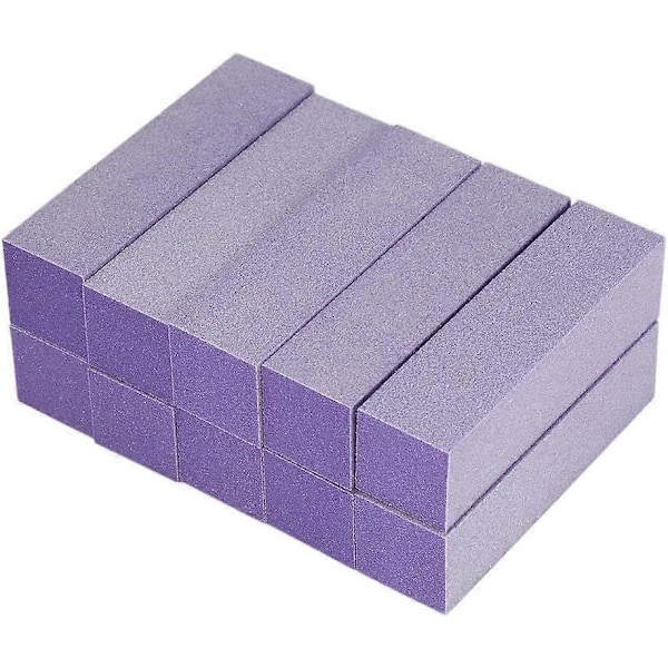 10 st Buffer Polerande Sandpappers Filar Manikyr Poleringsverktyg Nagelkonst Filblock Lila Bra