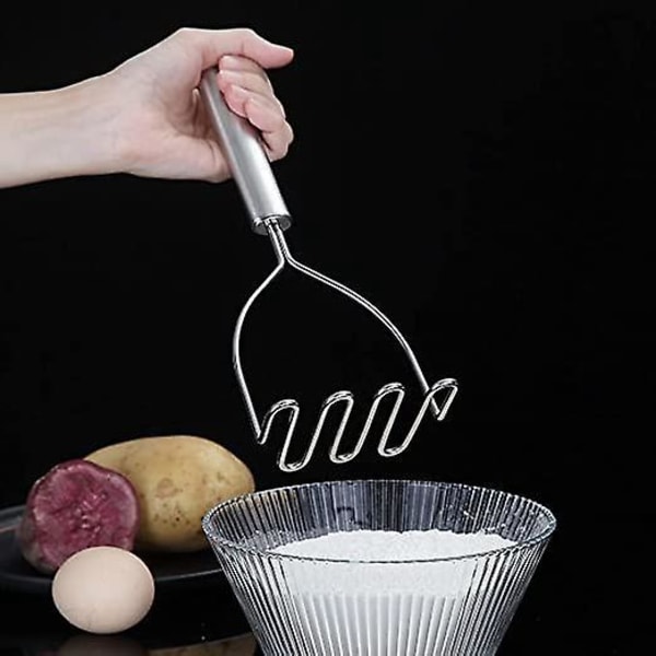 Potatismosare i rostfritt stål, kraftig handhållen köksredskap för puré och mosning
