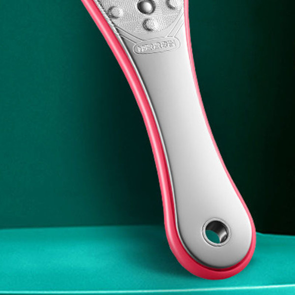 Dobbeltsidet fodrasp Rustfrit stål Fod Callus Remover til fjernelse af hård hud Rose Red