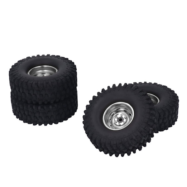 4 stk. RC-dekk med godt grep, sterk demping, høy slitestyrke, fjernkontrollbil-dekk for Scx10 for Trx4 1/10 grå